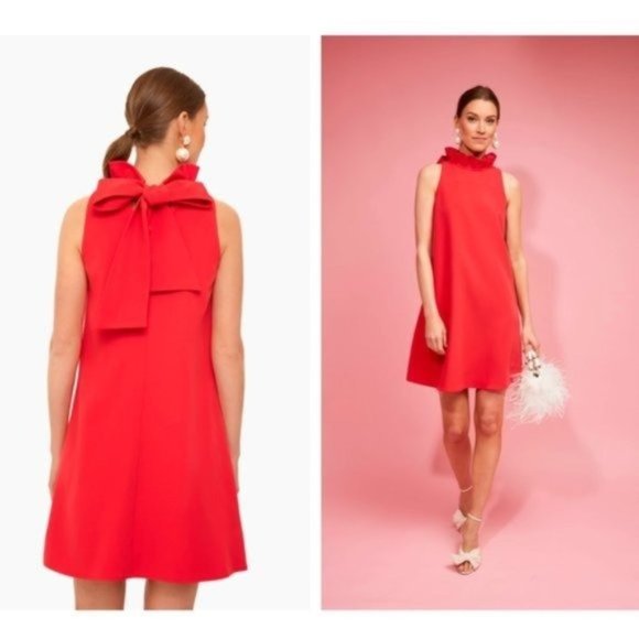 Tuckernuck Dresses & Skirts - Tuckernuck NEW Blythe Poppy Preppy Bow Sleeveless Mini Dress Cherry Red Size XXS